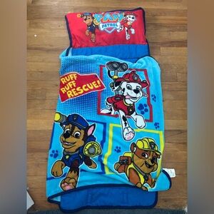 Paw Patrol Blue Kids Throw Blanket with Red & Yellow Rescue Graphics